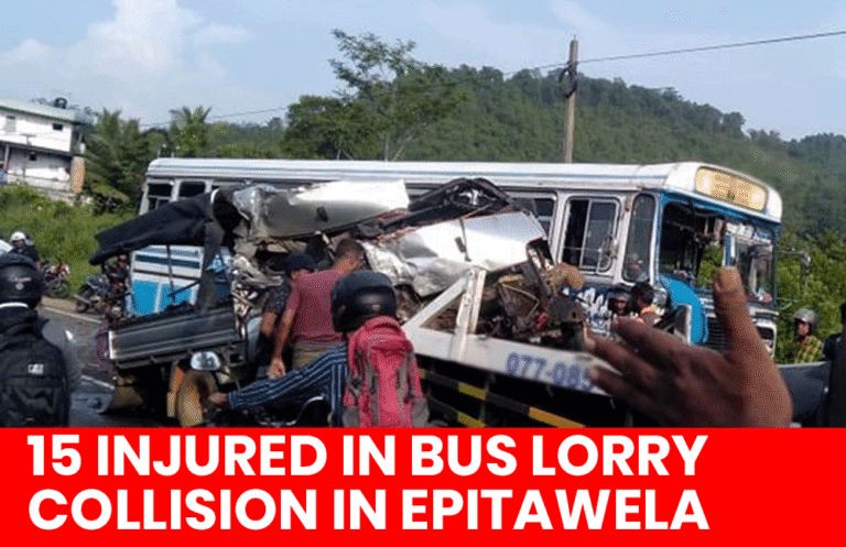 15 injured bus lorry accident Horana Ratnapura