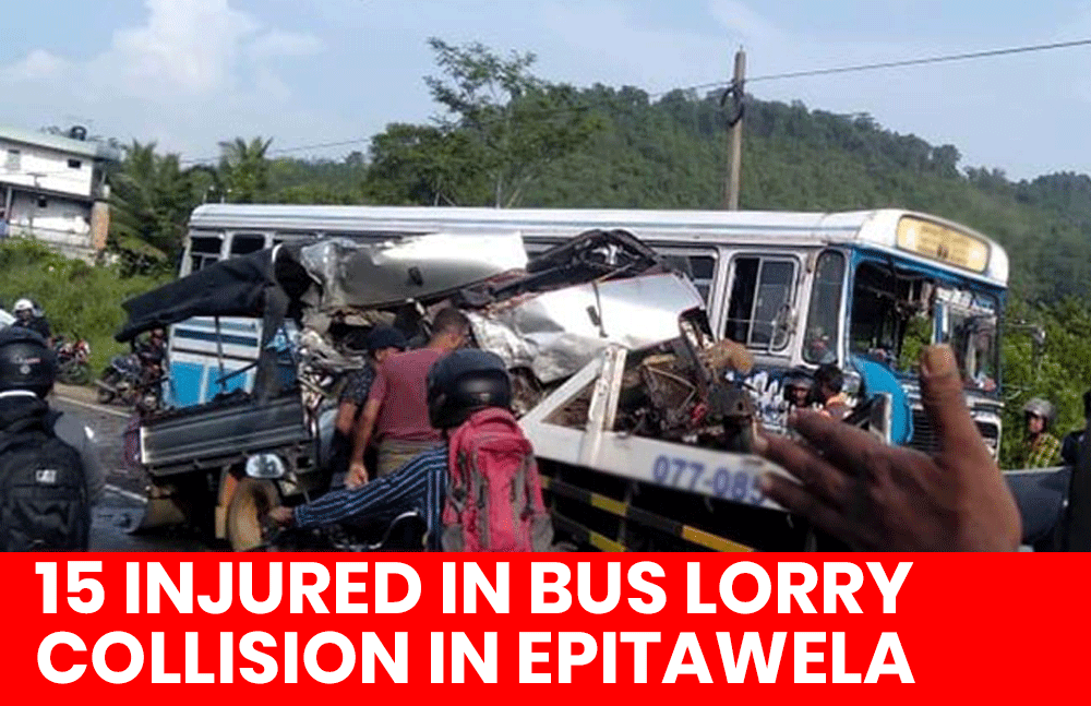 15 injured bus lorry accident Horana Ratnapura