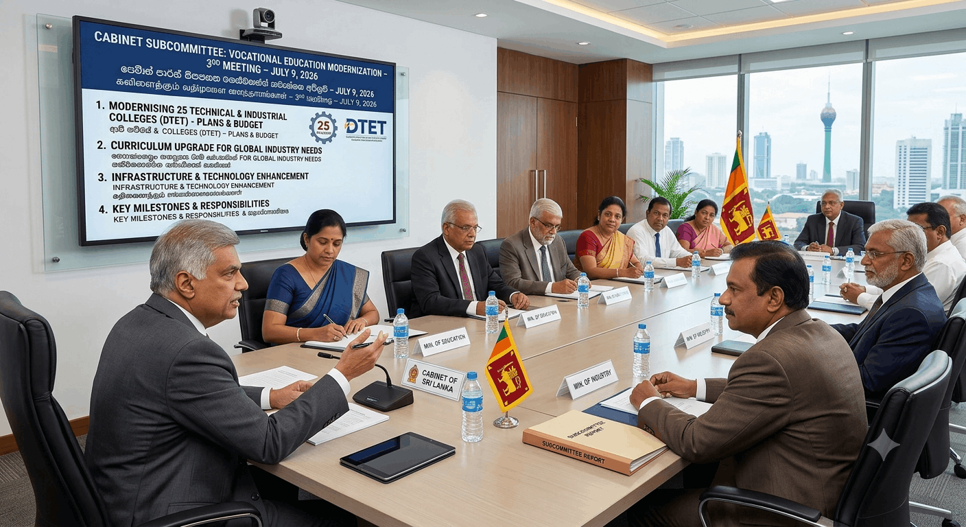 Cabinet Subcommittee Reviews Development of 25 Technical and Industrial Colleges in Sri Lanka