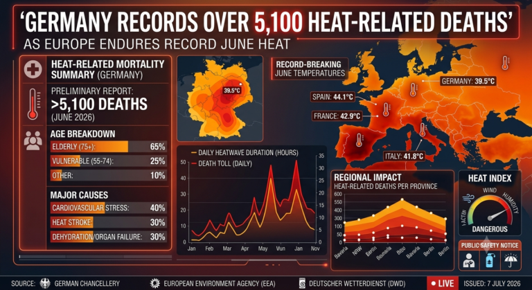 Germany Records Over 5,100 Heat-Related Deaths Amid Record June Temperatures