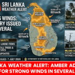 Sri Lanka Weather Alert: Amber Advisory Issued for Strong Winds in Several Areas