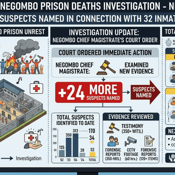 24 More Suspects Named in Negombo Prison Deaths Investigation