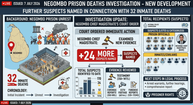 24 More Suspects Named in Negombo Prison Deaths Investigation