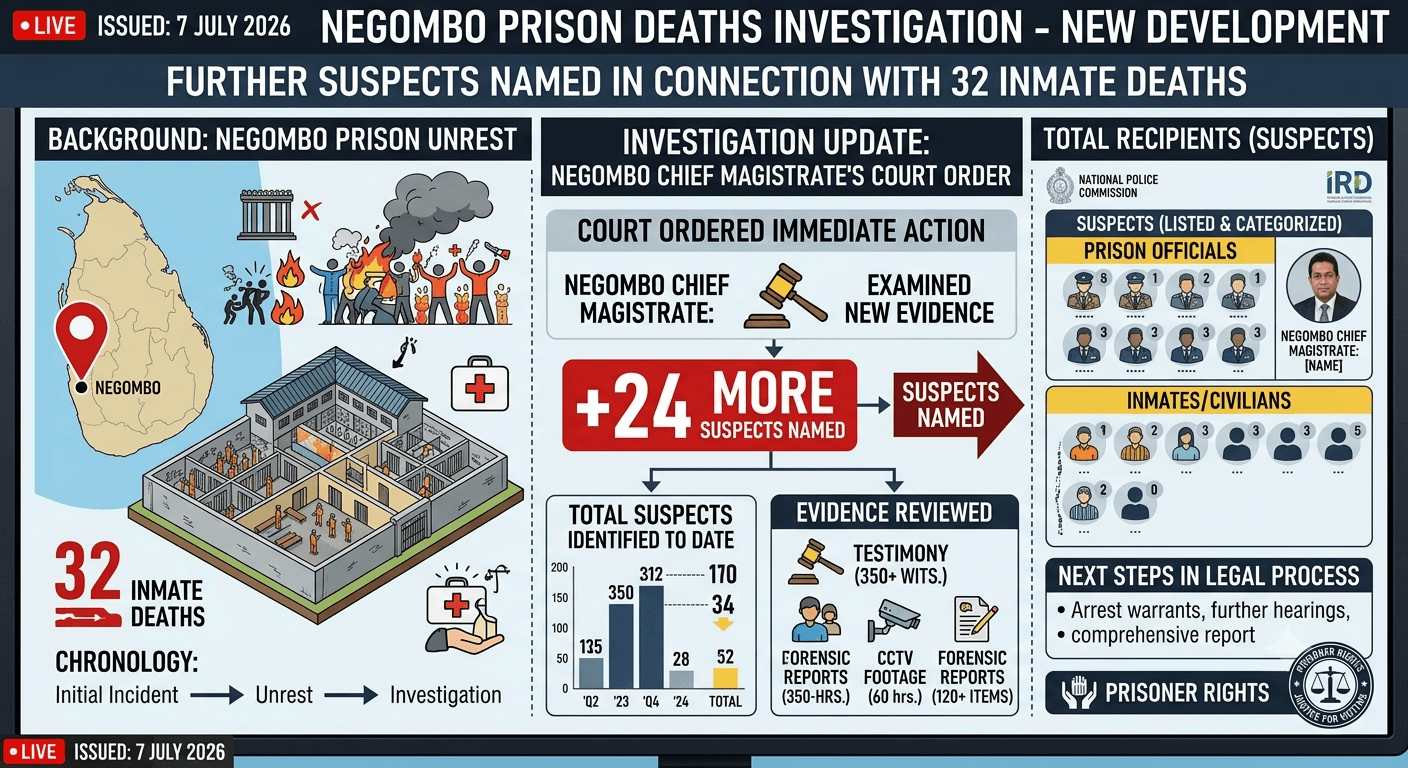 24 More Suspects Named in Negombo Prison Deaths…