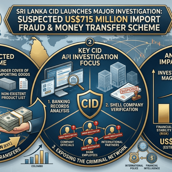 CID Investigates US$715 Million Suspected Import Fraud and Money Transfer Scheme in Sri Lanka