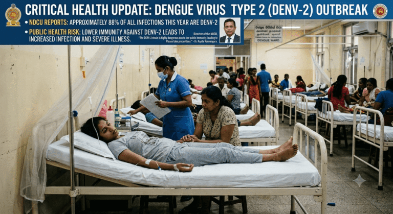 The National Dengue Control Unit says 88% of Sri Lanka's dengue cases are caused by the DENV-2 strain, with infections exceeding 75,000 and 53 deaths reported.