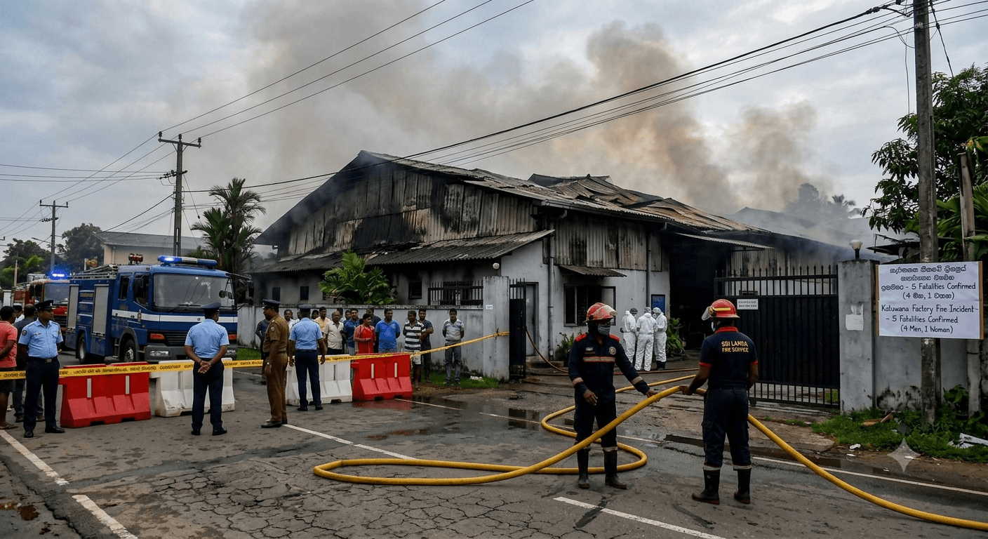 Homagama factory fire