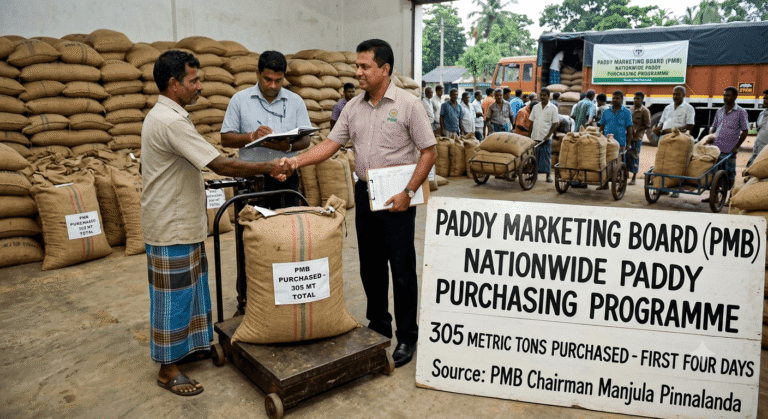 The Paddy Marketing Board has purchased 305 metric tons of paddy within four days of its purchasing programme, with Ampara recording the highest procurement.