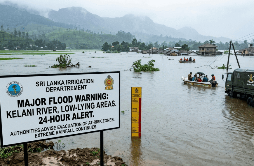 Major Flood Warning Issued for Kelani River as Water Levels Continue to Rise