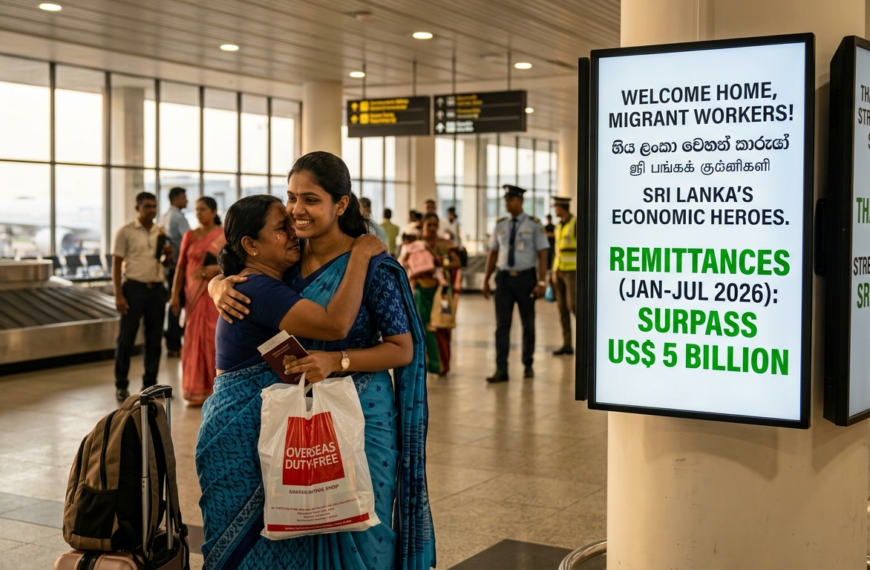 Sri Lanka’s Migrant Worker Remittances Surpass US$5 Billion in First Seven Months