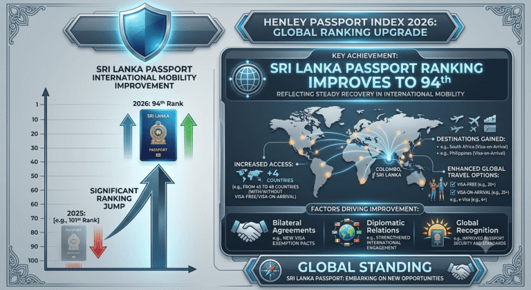 Sri Lanka Passport Ranking Improves to 94th in Henley Passport Index 2026