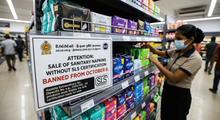 Sri Lanka to Ban Sale of Sanitary Napkins Without SLS Certification From October 8