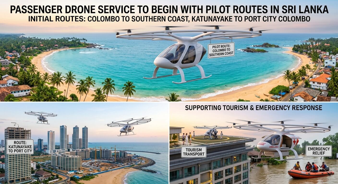 Sri Lanka to Launch Passenger Drone Service Next Month
