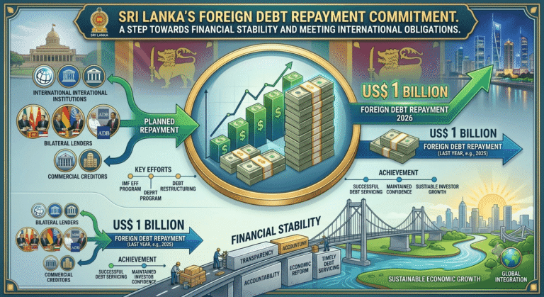 Sri Lanka plans to repay US$1 billion in foreign debt this year as government revenue exceeds targets through Inland Revenue, Customs and Excise collections.